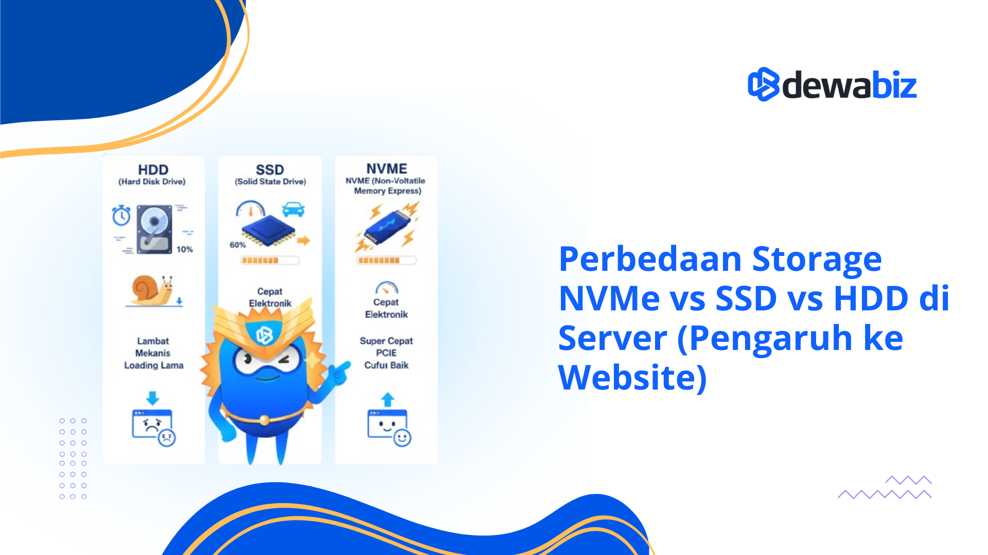 Perbedaan Storage NVMe vs SSD vs HDD di Server dan Pengaruhnya terhadap Performa Website